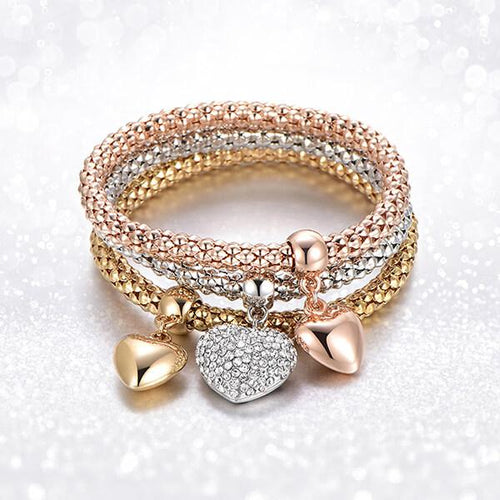 KRYSTAL & SOLID CHARM BRACELET