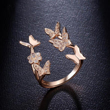 Afbeelding in Gallery-weergave laden, BUTTERFLY NECKLACE RING AND EARRINGS SET
