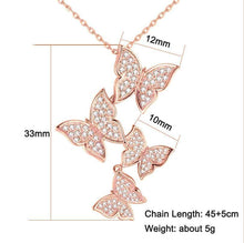 Afbeelding in Gallery-weergave laden, BUTTERFLY NECKLACE RING AND EARRINGS SET