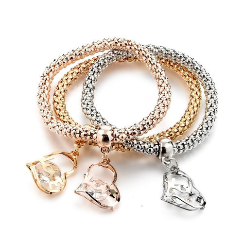 HEART CRYSTAL CHARM BRACELET