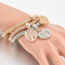 Afbeelding in Gallery-weergave laden, &quot;TREE OF LIFE&quot; HEART CHARM BRACELET