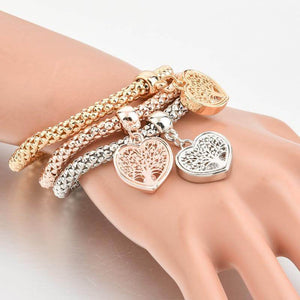 "TREE OF LIFE" HEART CHARM BRACELET